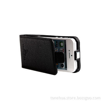 Flip Leather Case for iPhone 5 and 5S, with Litchi Texture, Vertical